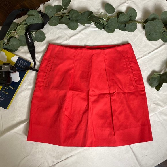 J. Crew Mini Flare Skirt Coral Orange Size 6 - Picture 1 of 11